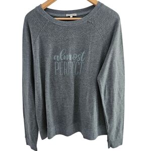 Mary Square Gray 'Almost Perfect' Pullover Sweatshirt